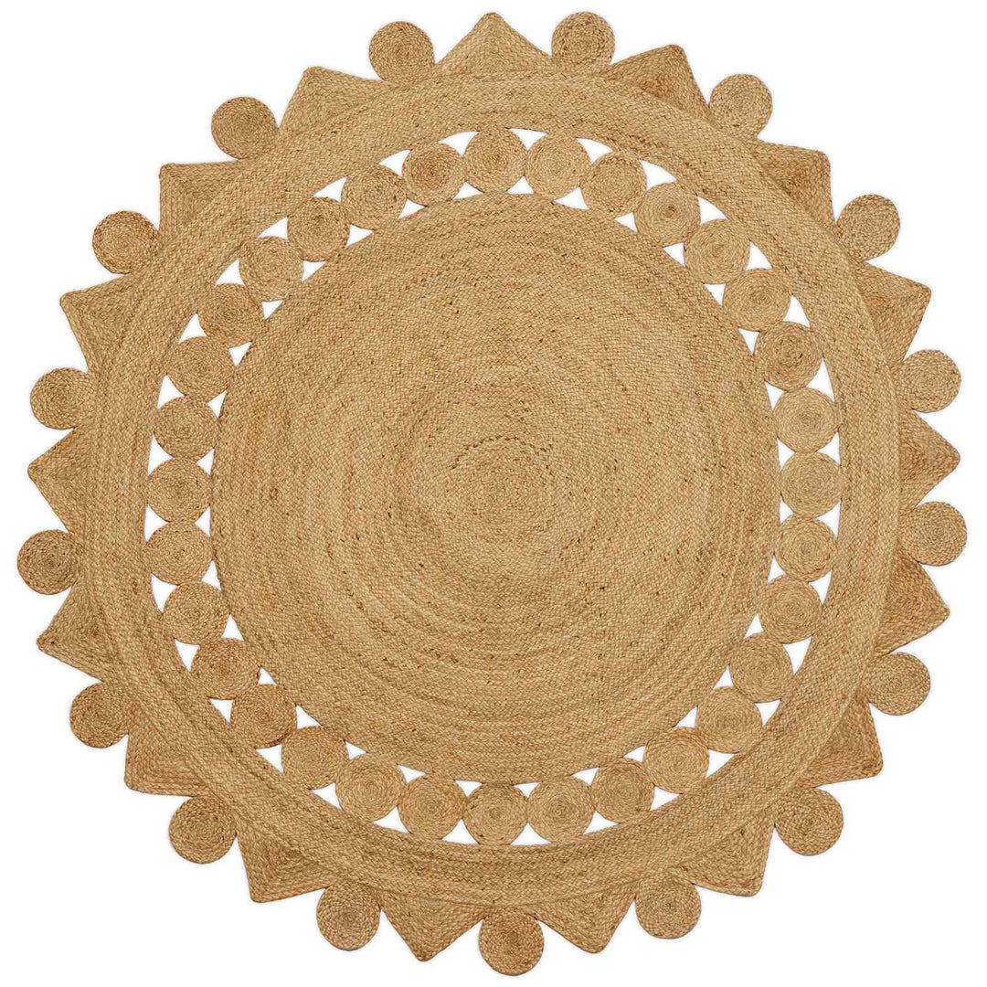 Område tæppe Naturfarvet Ø 210 cm Jute