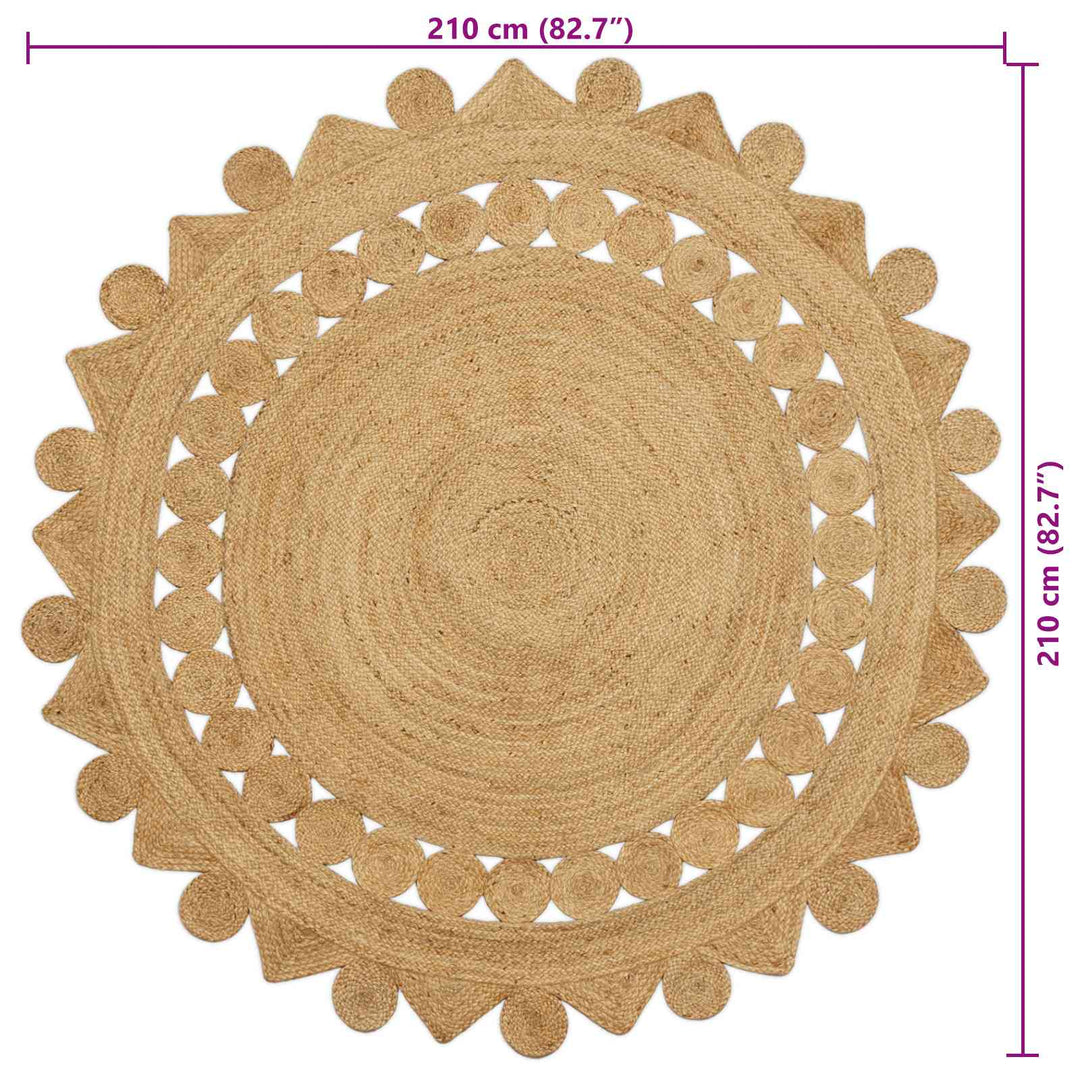 Område tæppe Naturfarvet Ø 210 cm Jute