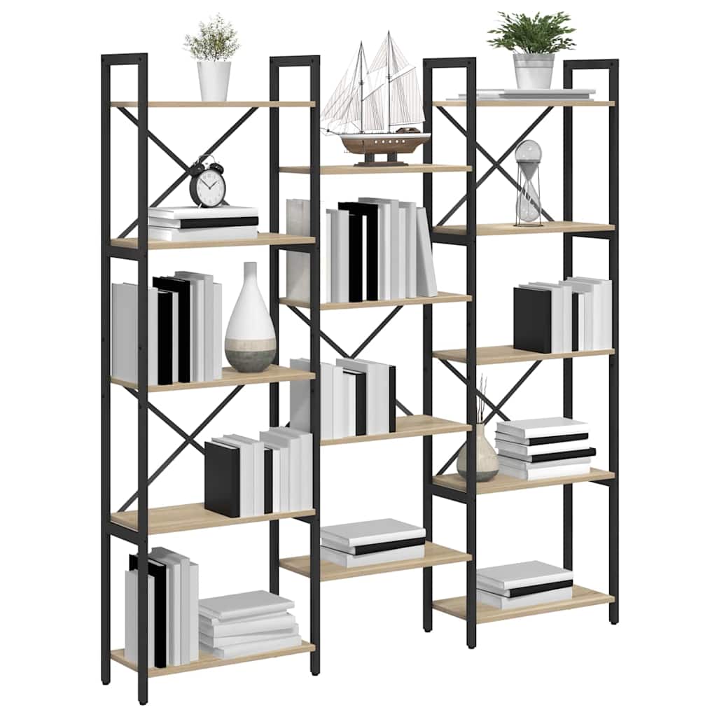 Bogreol 156 x 25 x 167 cm Konstrueret træ Sonoma eg