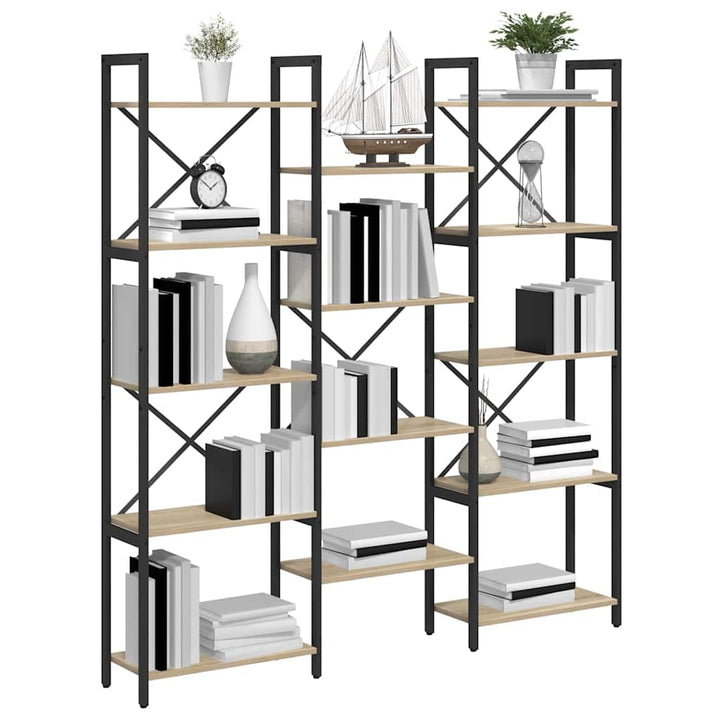 Bogreol 156 x 25 x 167 cm Konstrueret træ Sonoma eg
