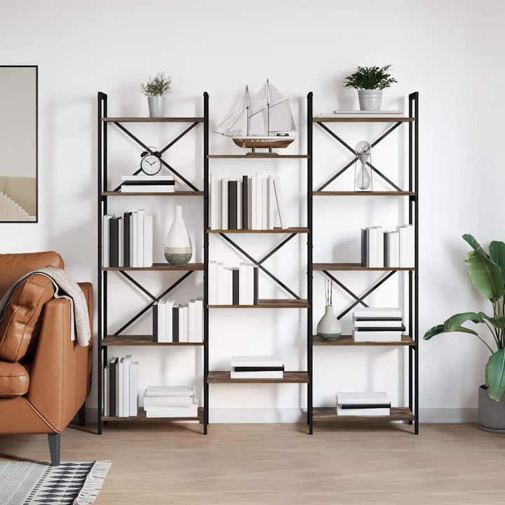 Bogreol 156 x 25 x 167 cm Konstrueret træ Røget eg