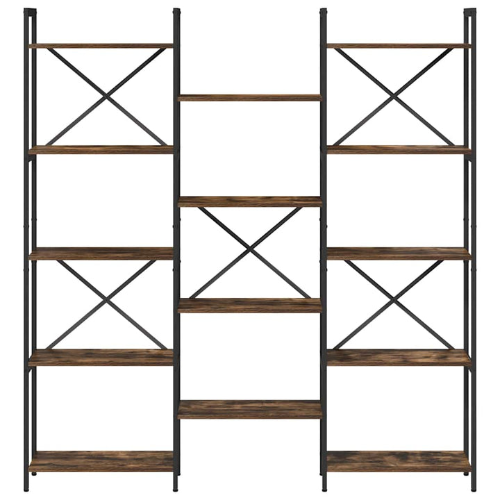 Bogreol 156 x 25 x 167 cm Konstrueret træ Røget eg