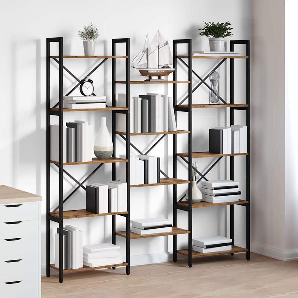 Bogreol 156 x 25 x 167 cm Konstrueret træ Gammelt træ