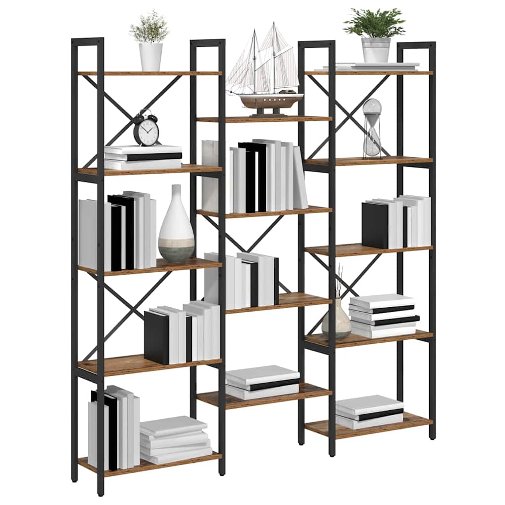 Bogreol 156 x 25 x 167 cm Konstrueret træ Gammelt træ