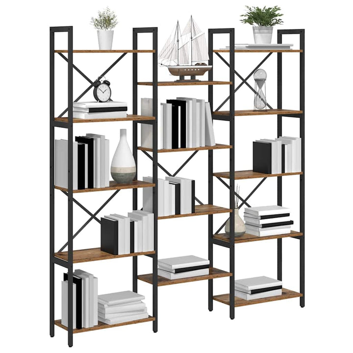 Bogreol 156 x 25 x 167 cm Konstrueret træ Gammelt træ