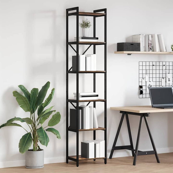 Bogreol Røget eg 40 x 30 x 189,5 cm Konstrueret træ