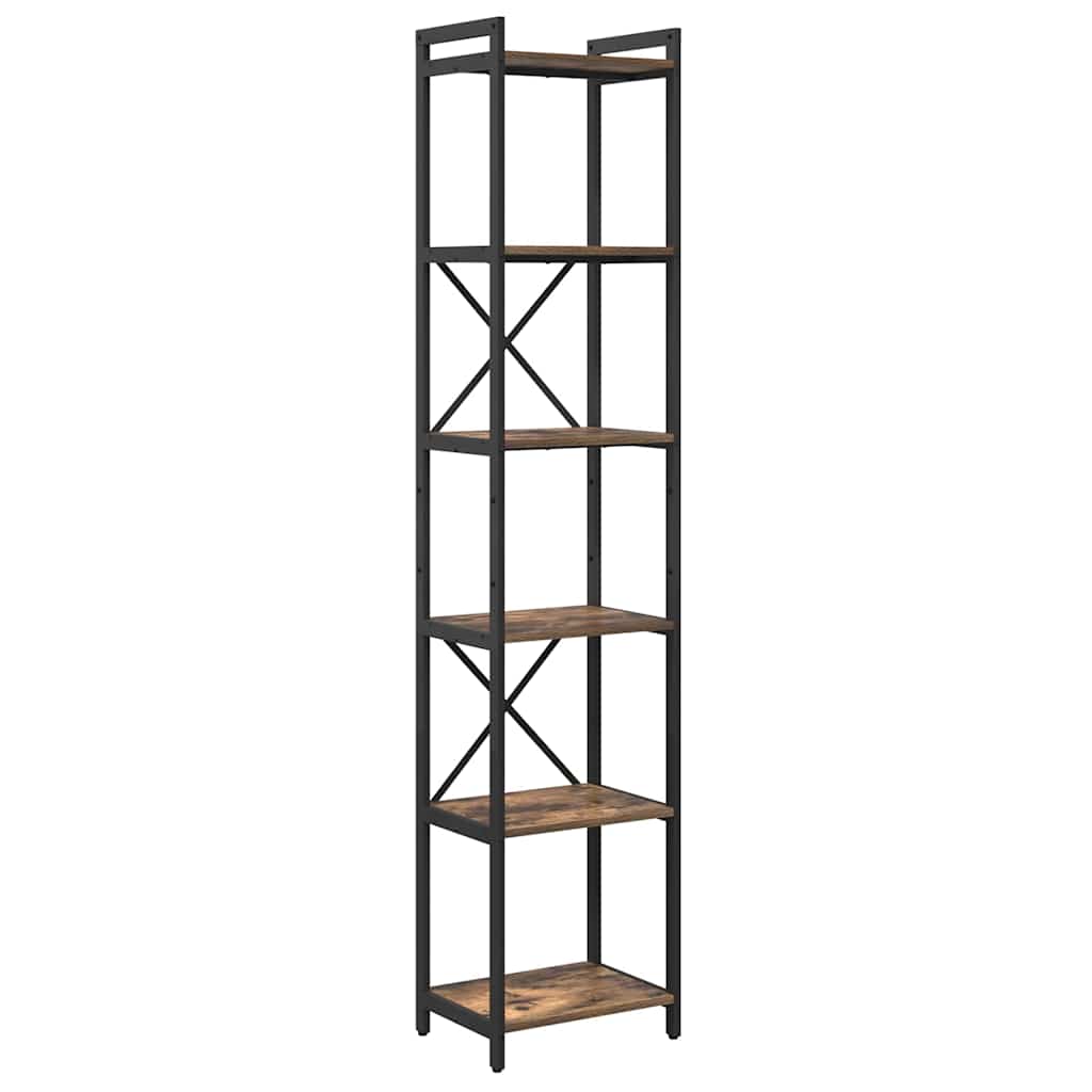 Bogreol Røget eg 40 x 30 x 189,5 cm Konstrueret træ