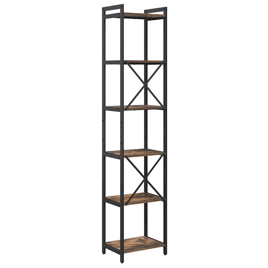 Bogreol Røget eg 40 x 30 x 189,5 cm Konstrueret træ