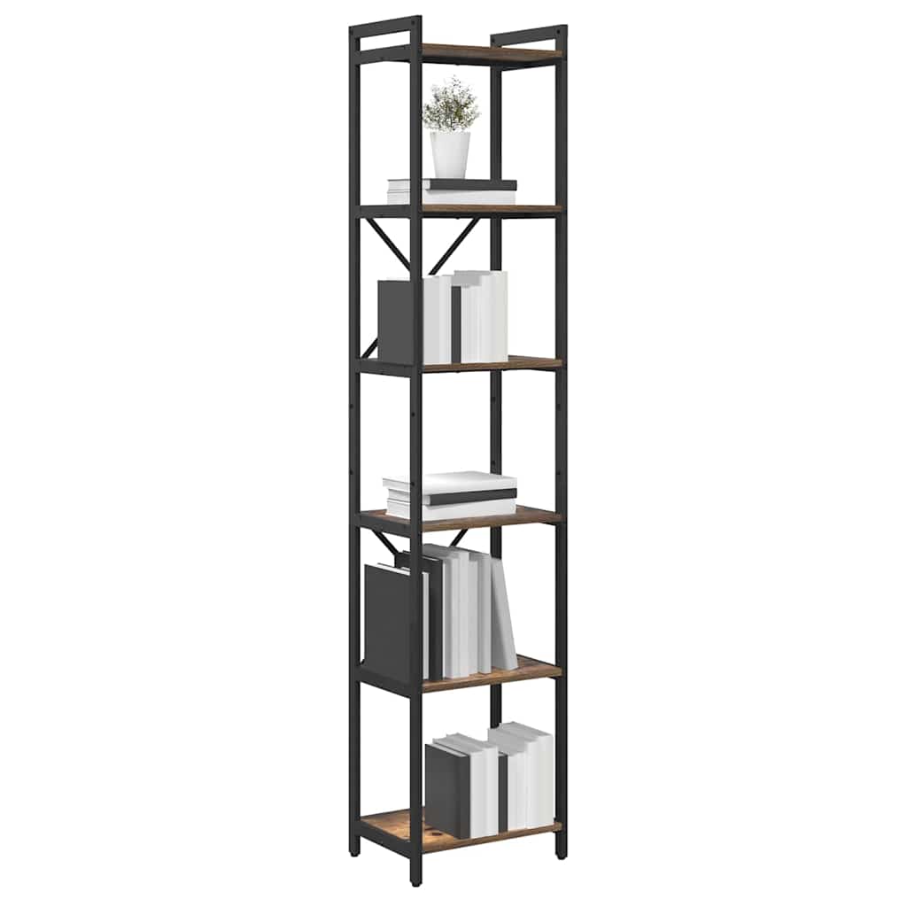 Bogreol Røget eg 40 x 30 x 189,5 cm Konstrueret træ