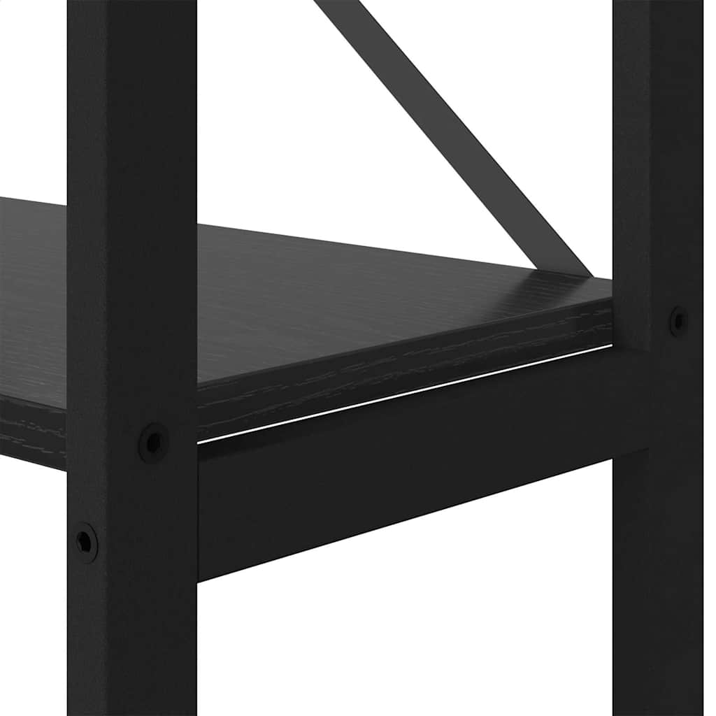 Bogreol Sort eg 40 x 30 x 155 cm Konstrueret træ