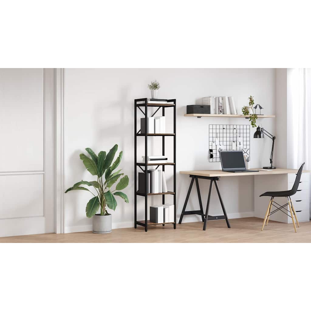 Bogreol Røget eg 40 x 30 x 155 cm Konstrueret træ
