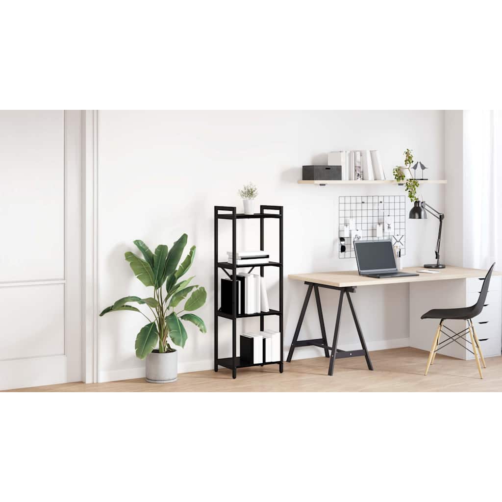 Bogreol Sort eg 40 x 30 x 119 cm Konstrueret træ