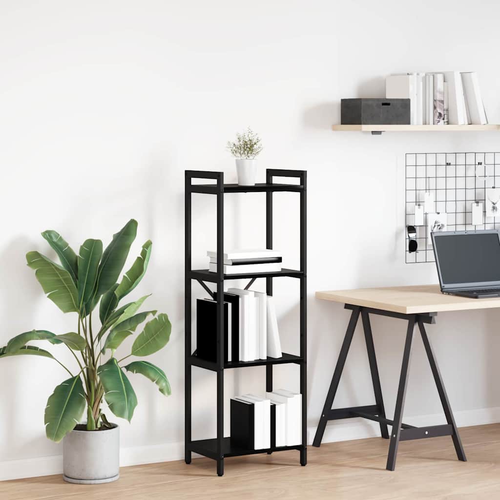 Bogreol Sort eg 40 x 30 x 119 cm Konstrueret træ
