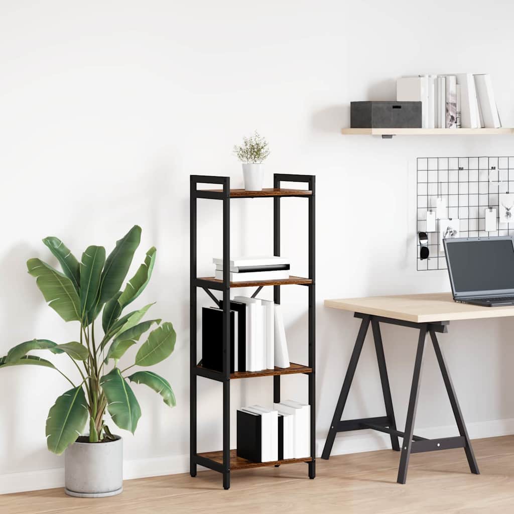 Bogreol Røget eg 40 x 30 x 119 cm Konstrueret træ