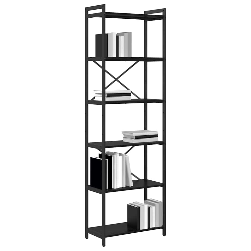 Bogreol Sort eg 60 x 30 x 189,5 cm Konstrueret træ