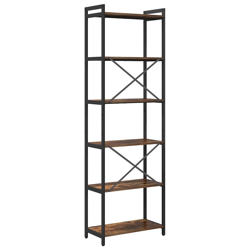 Bogreol Røget eg 60 x 30 x 189,5 cm Konstrueret træ
