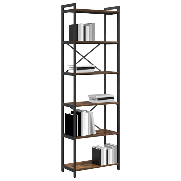 Bogreol Røget eg 60 x 30 x 189,5 cm Konstrueret træ