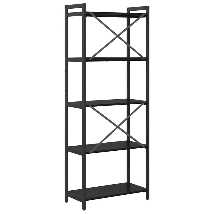 Bogreol Sort eg 60 x 30 x 155 cm Konstrueret træ