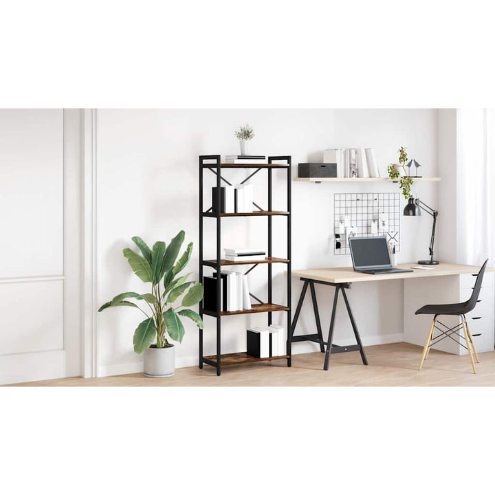 Bogreol Røget eg 60 x 30 x 155 cm Konstrueret træ
