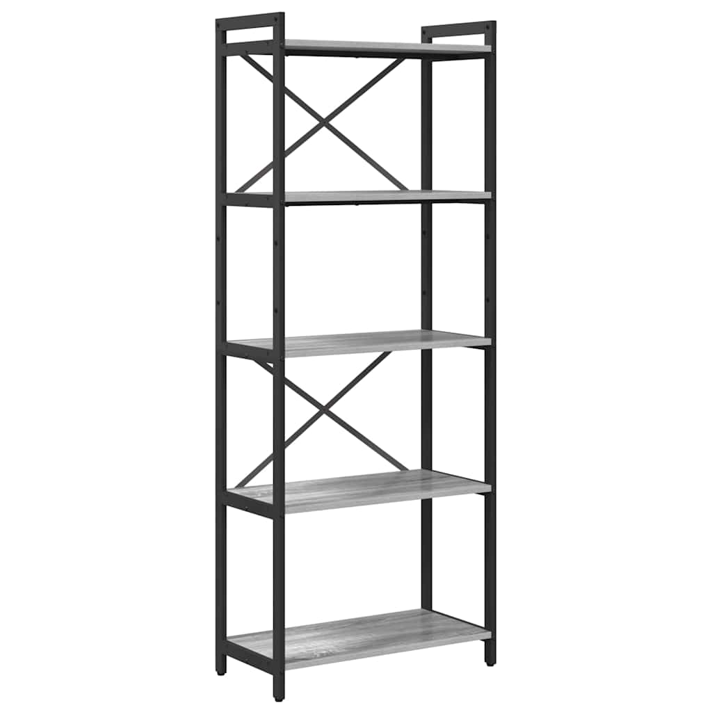 Bogreol Grå sonoma-eg 60 x 30 x 155 cm Konstrueret træ