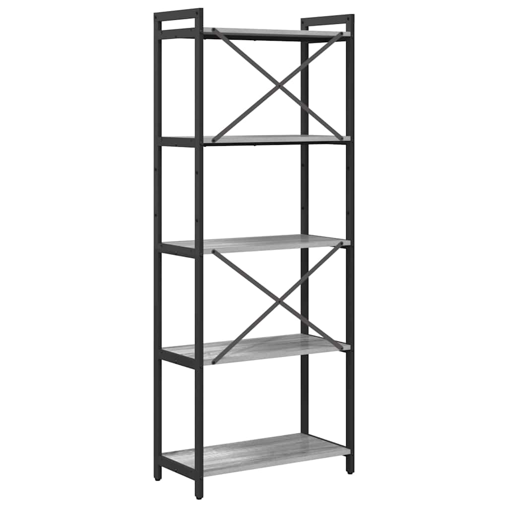 Bogreol Grå sonoma-eg 60 x 30 x 155 cm Konstrueret træ