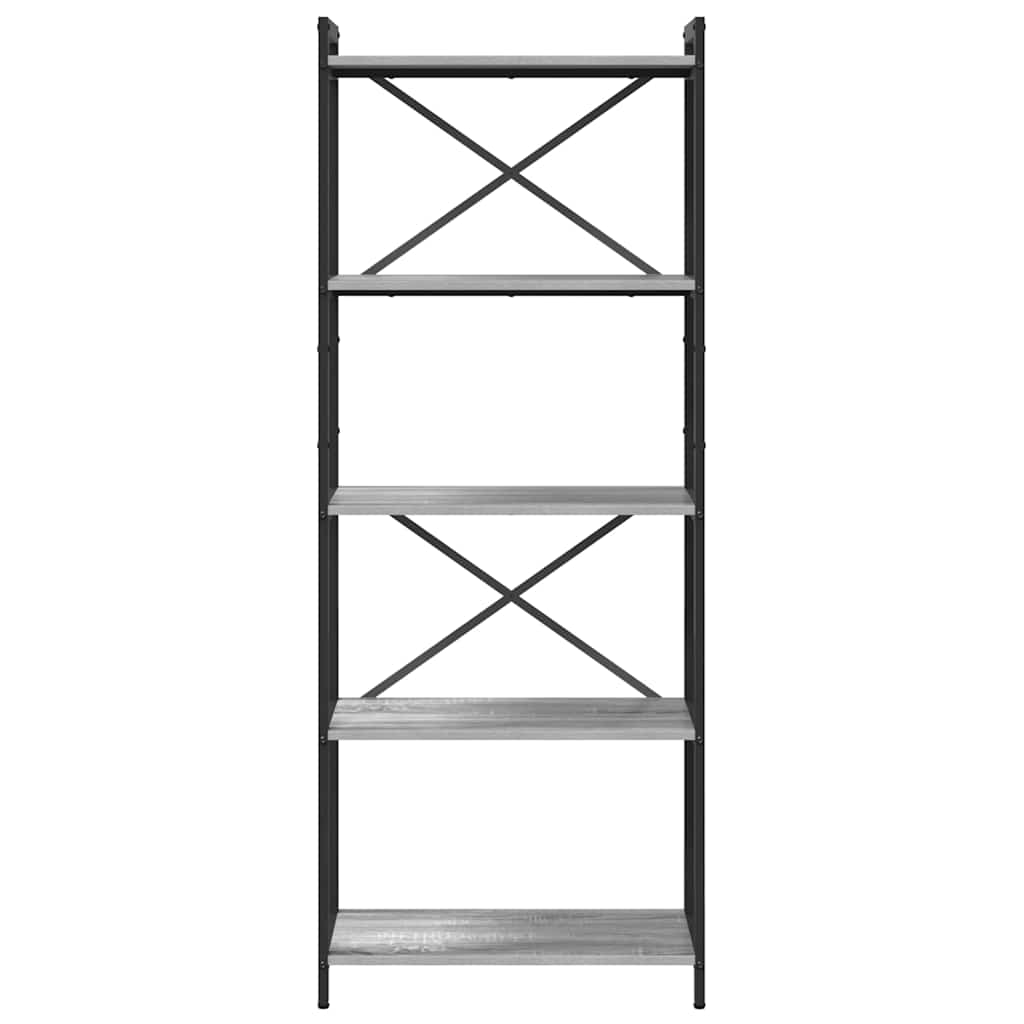Bogreol Grå sonoma-eg 60 x 30 x 155 cm Konstrueret træ