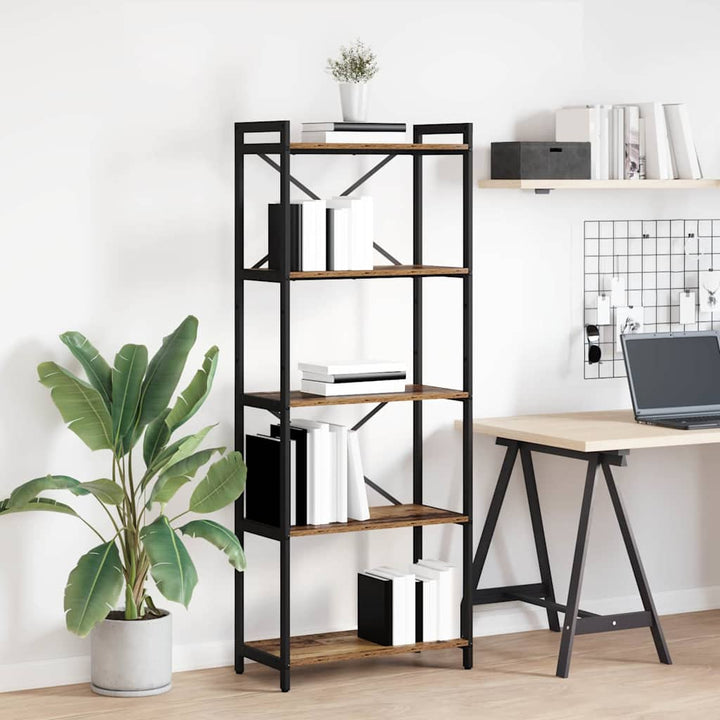 Bogreol Gammelt træ 60 x 30 x 155 cm Konstrueret træ