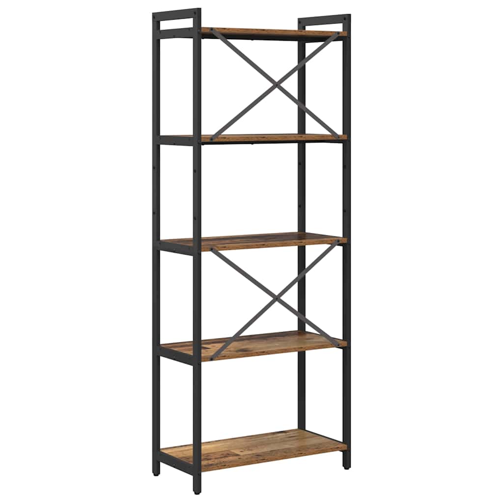 Bogreol Gammelt træ 60 x 30 x 155 cm Konstrueret træ