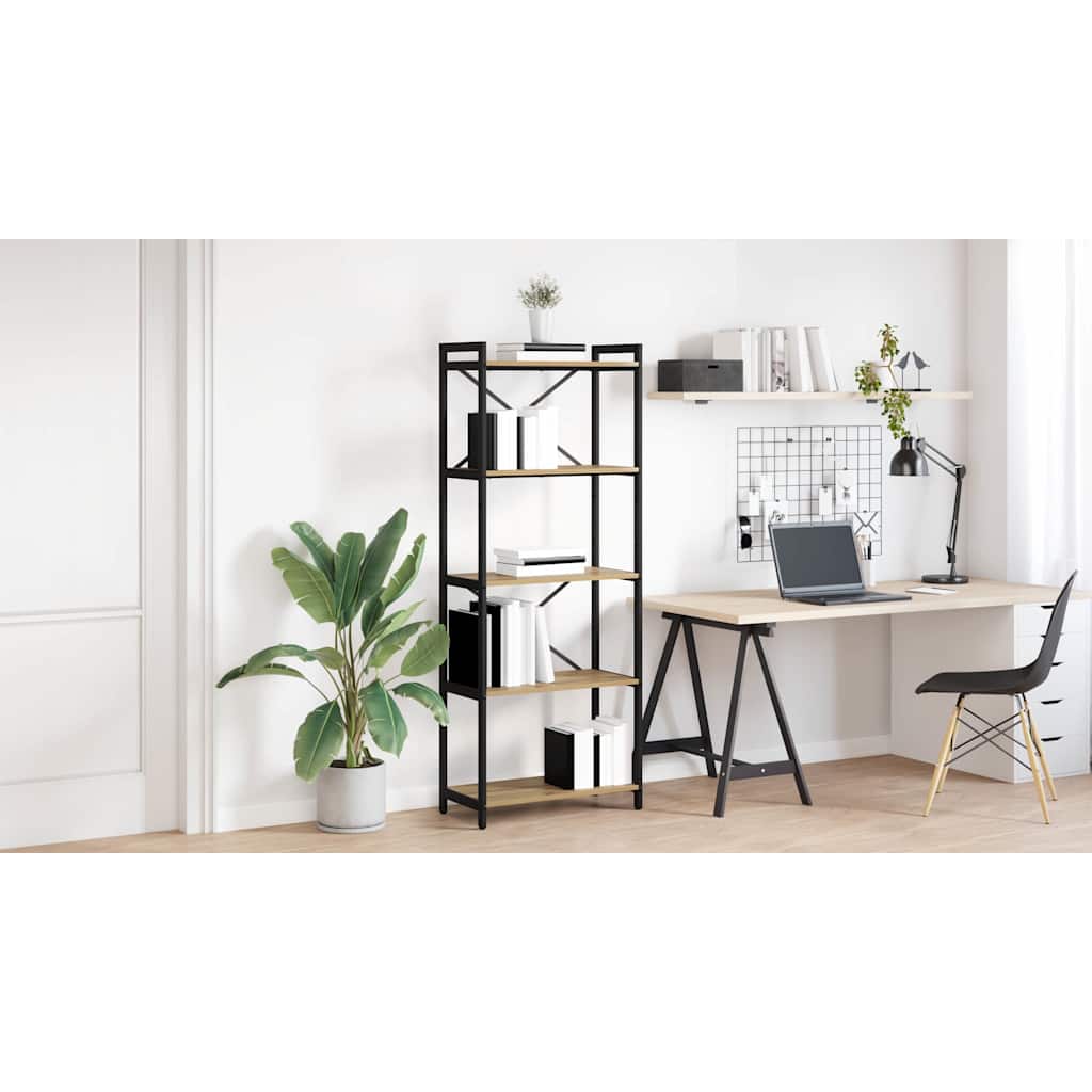 Bogreol Artisan Egetræ 60 x 30 x 155 cm Konstrueret træ