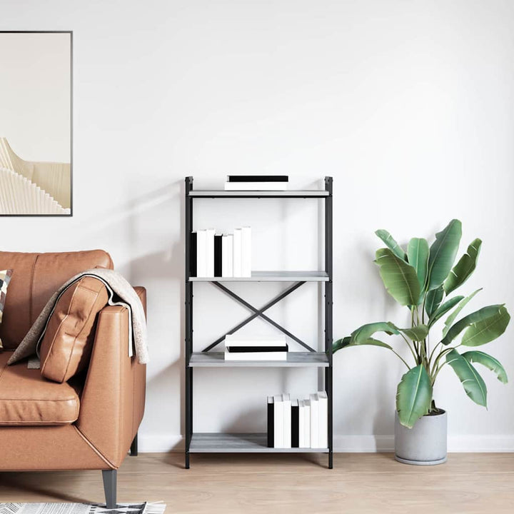 Bogreol Grå sonoma-eg 60 x 30 x 120 cm Konstrueret træ