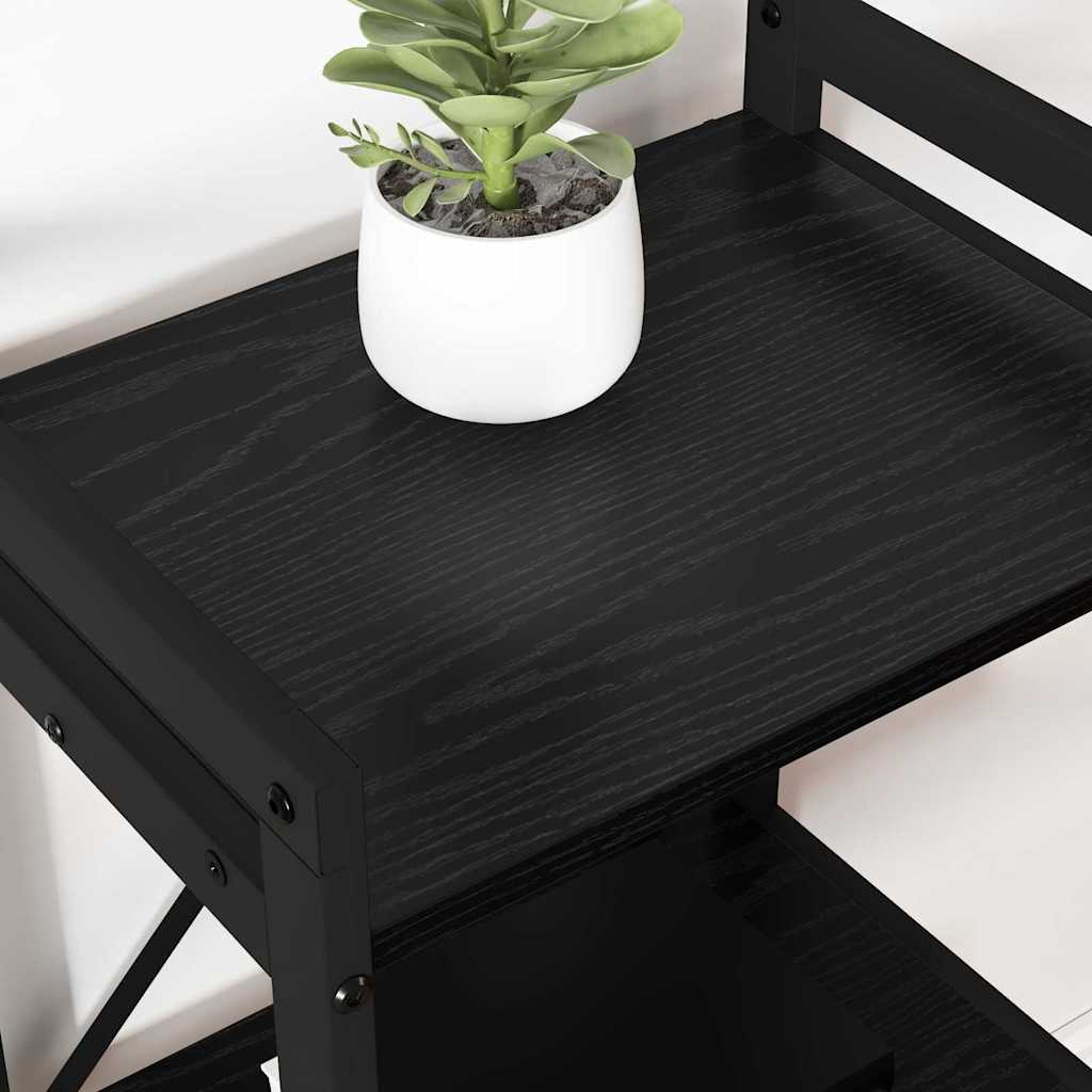 Bogreol Sort eg 60 x 30 x 85 cm Konstrueret træ