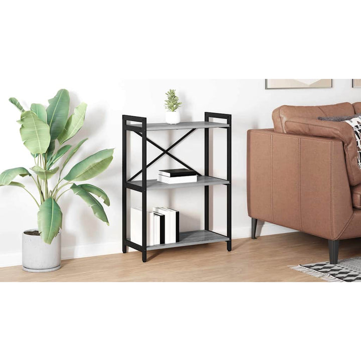 Bogreol Grå sonoma-eg 60 x 30 x 85 cm Konstrueret træ