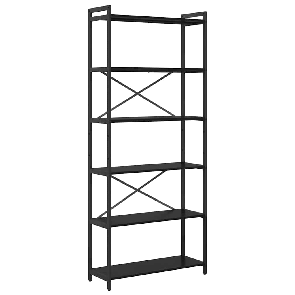 Bogreol Sort eg 80 x 30 x 189,5 cm Konstrueret træ