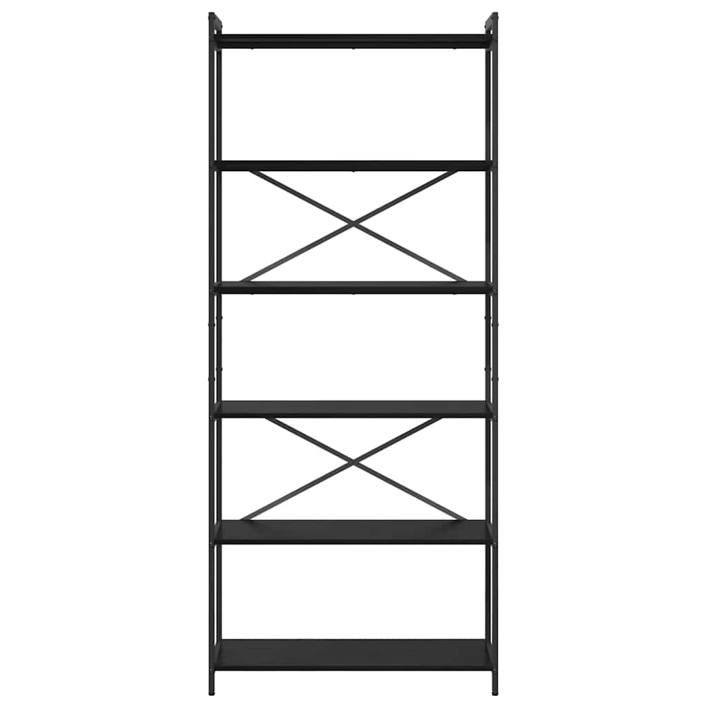 Bogreol Sort eg 80 x 30 x 189,5 cm Konstrueret træ