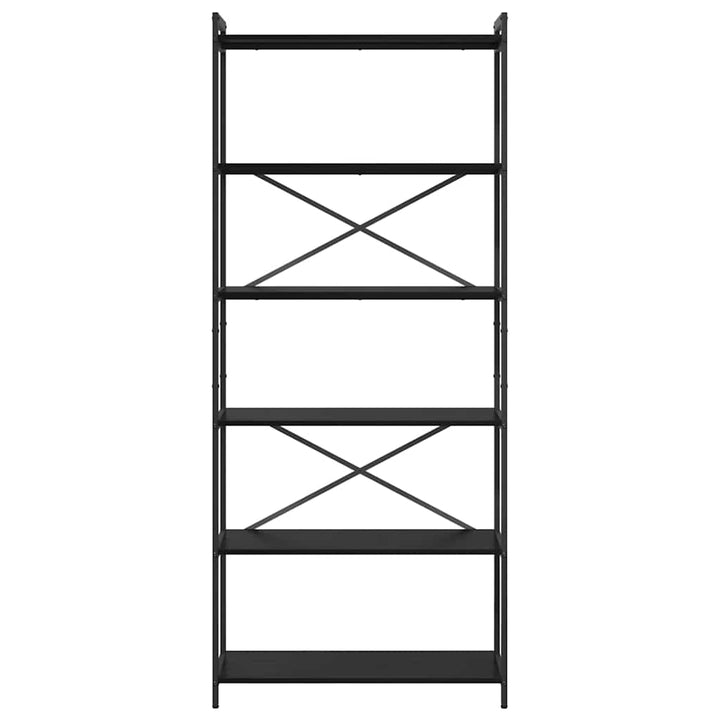 Bogreol Sort eg 80 x 30 x 189,5 cm Konstrueret træ