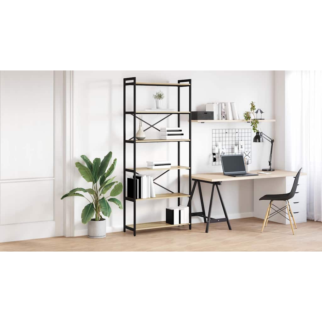 Bogreol Sonoma eg 80 x 30 x 189,5 cm Konstrueret træ