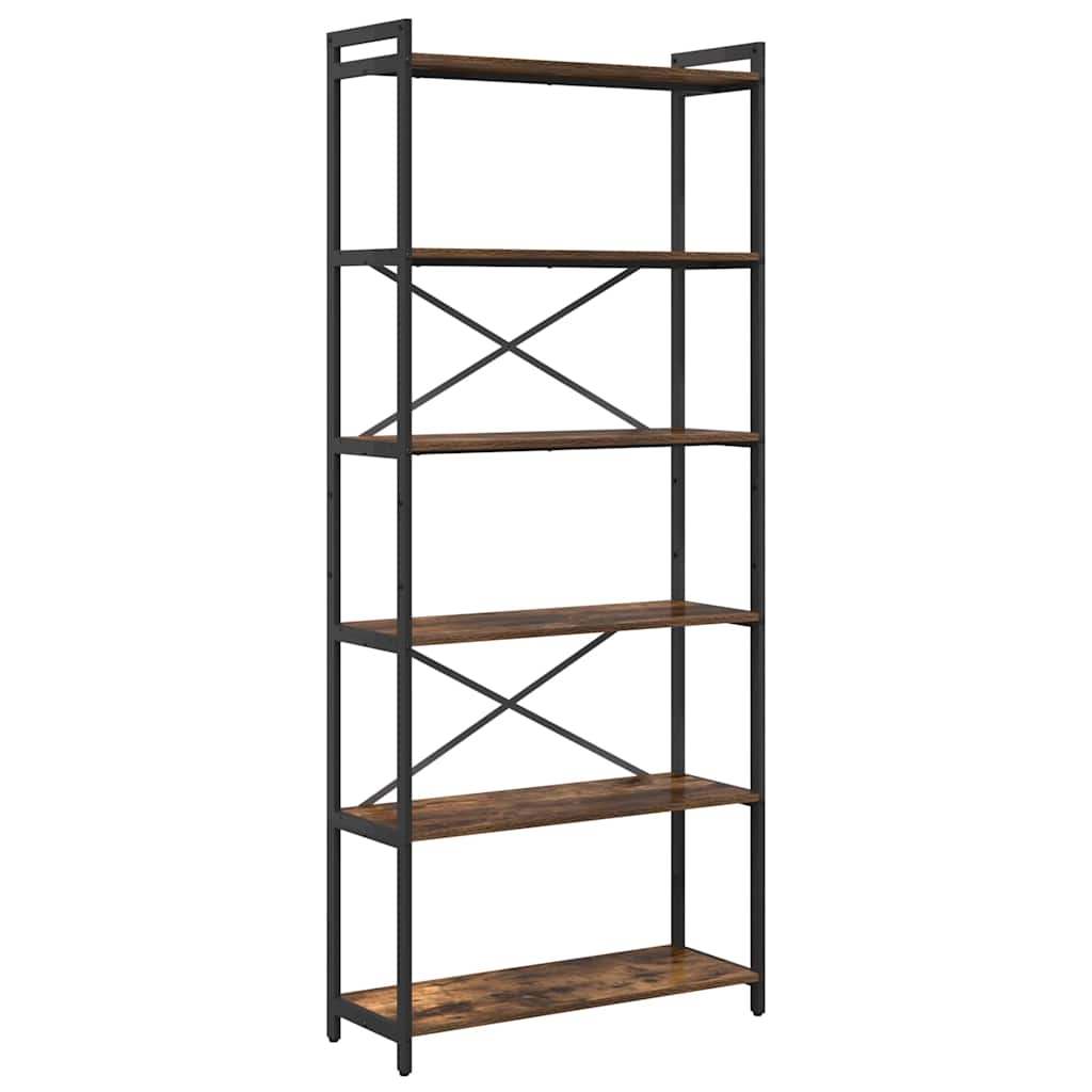 Bogreol Røget eg 80 x 30 x 189,5 cm Konstrueret træ