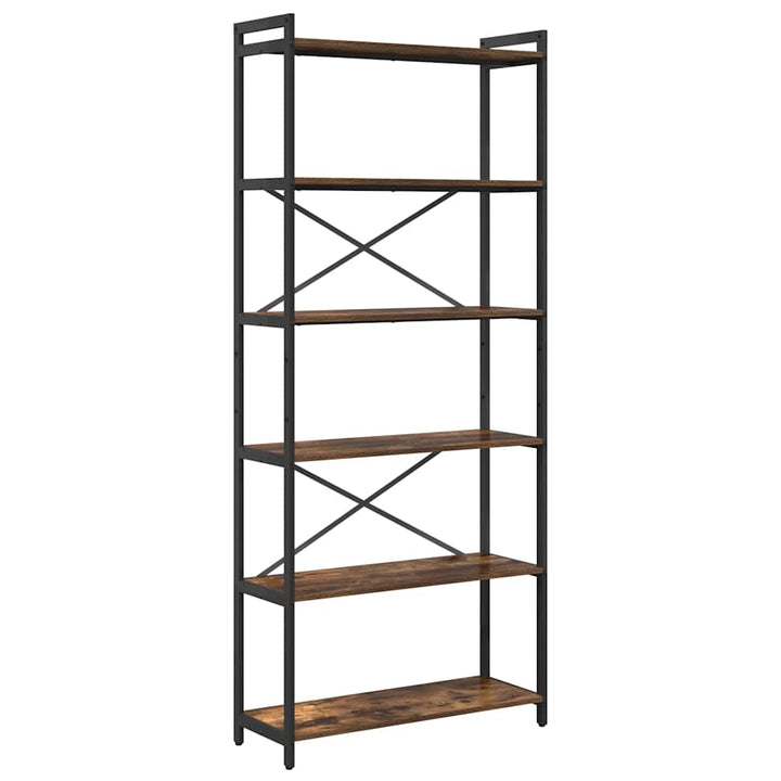 Bogreol Røget eg 80 x 30 x 189,5 cm Konstrueret træ