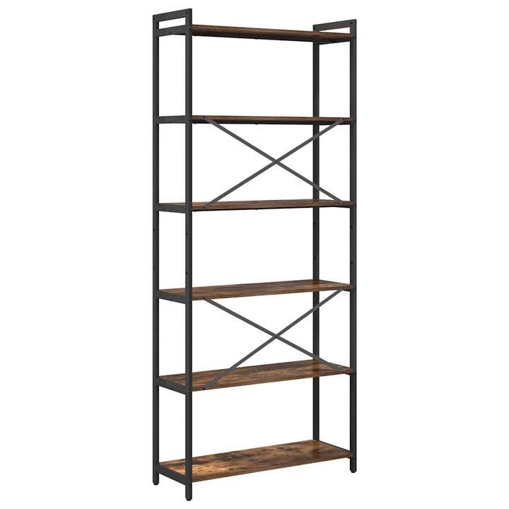 Bogreol Røget eg 80 x 30 x 189,5 cm Konstrueret træ