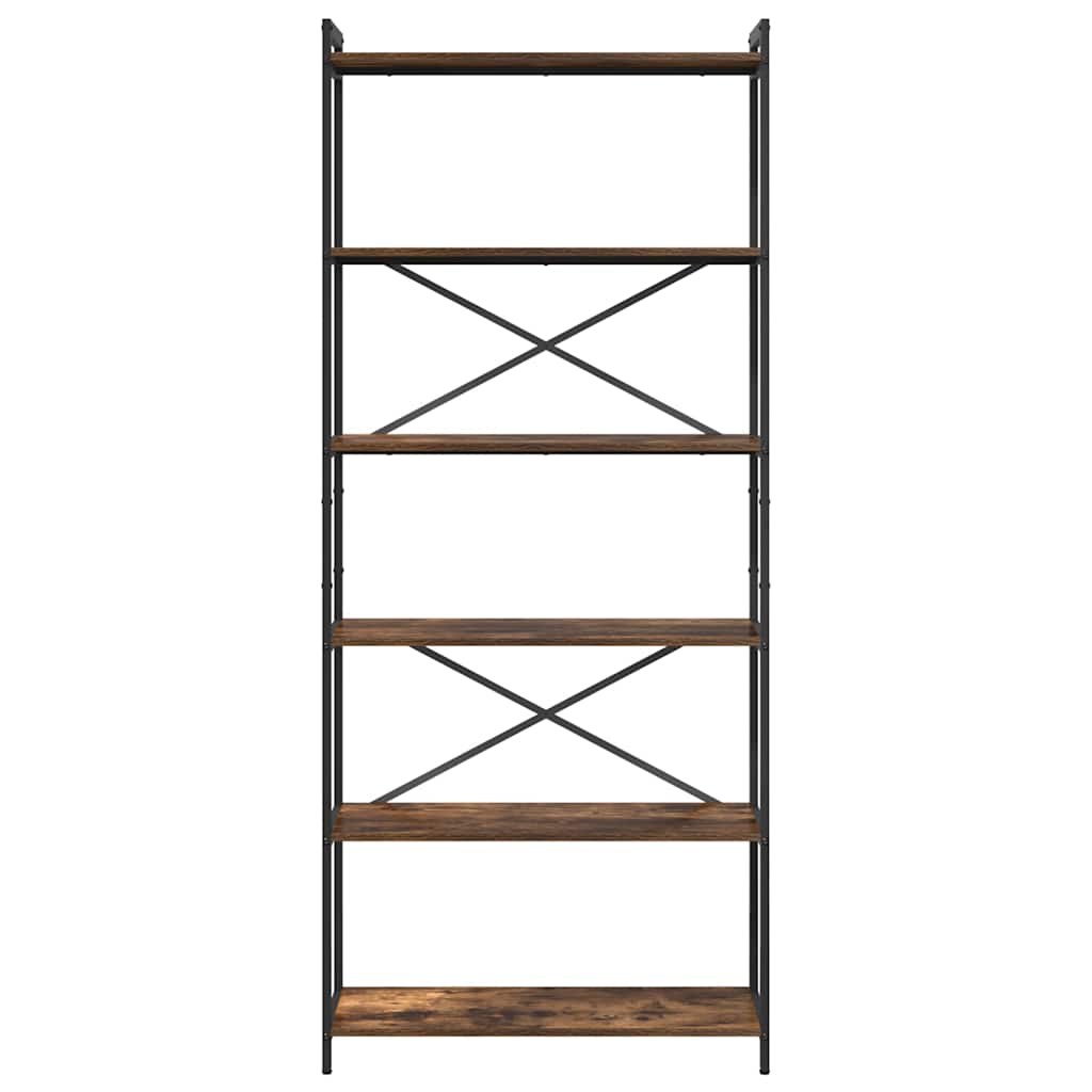 Bogreol Røget eg 80 x 30 x 189,5 cm Konstrueret træ