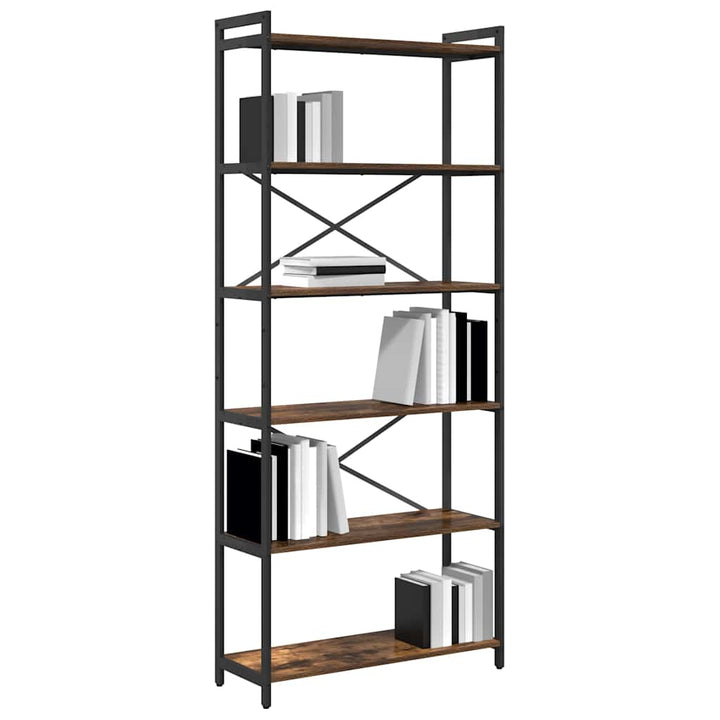Bogreol Røget eg 80 x 30 x 189,5 cm Konstrueret træ