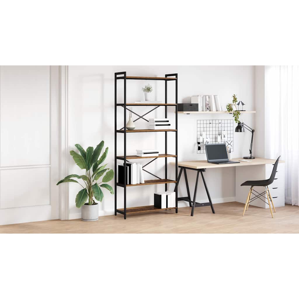 Bogreol Gammelt træ 80 x 30 x 189,5 cm Konstrueret træ