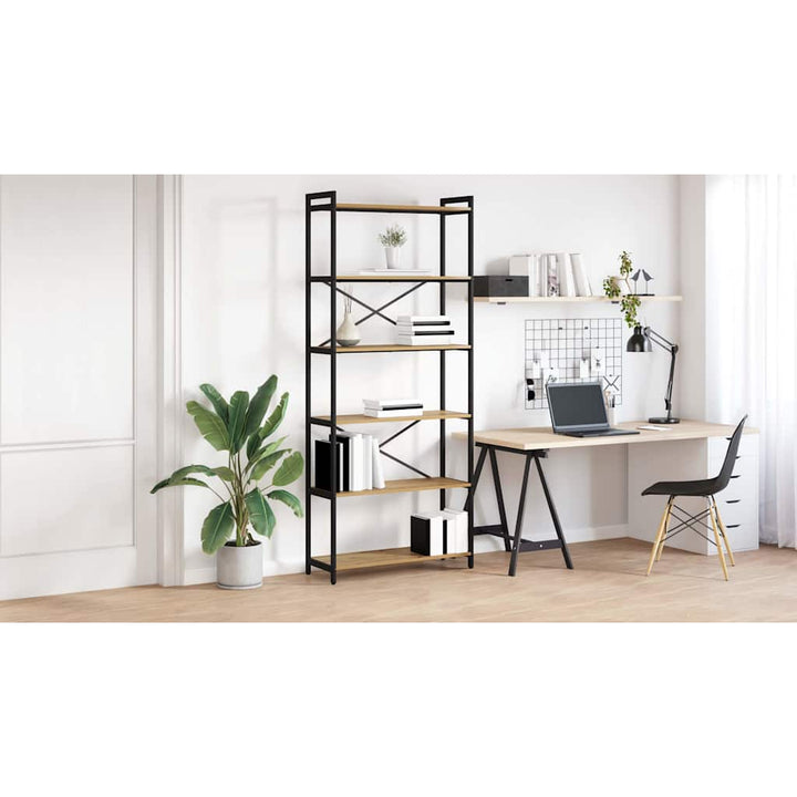 Bogreol Artisan Egetræ 80 x 30 x 189,5 cm Konstrueret træ