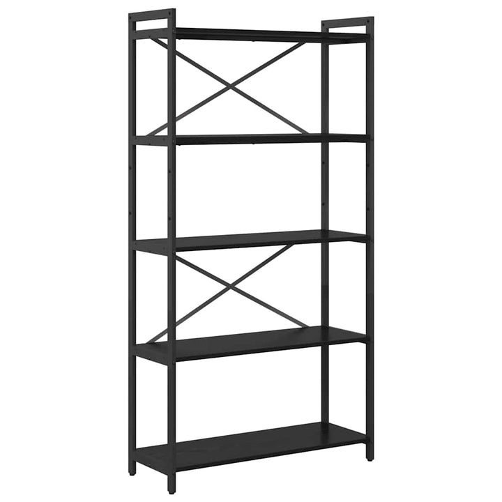 Bogreol Sort eg 80 x 30 x 155 cm Konstrueret træ