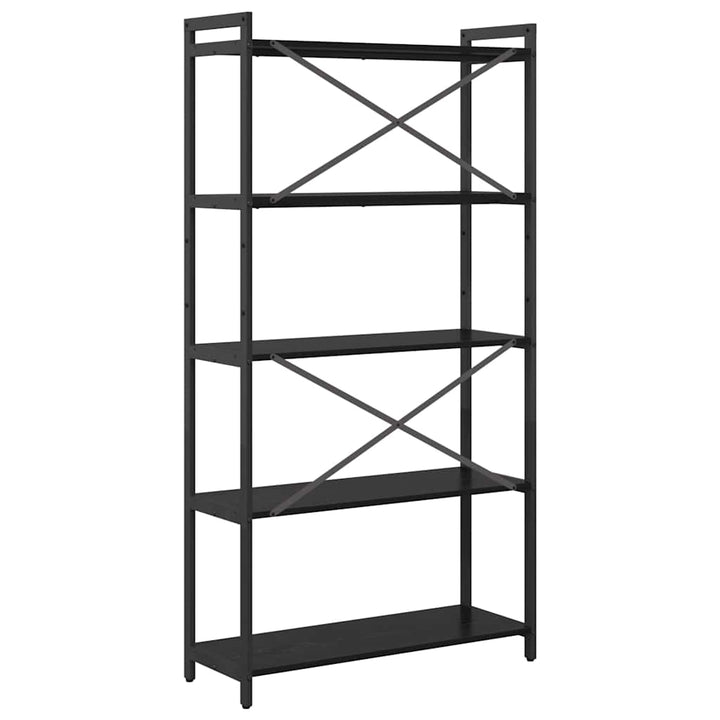 Bogreol Sort eg 80 x 30 x 155 cm Konstrueret træ
