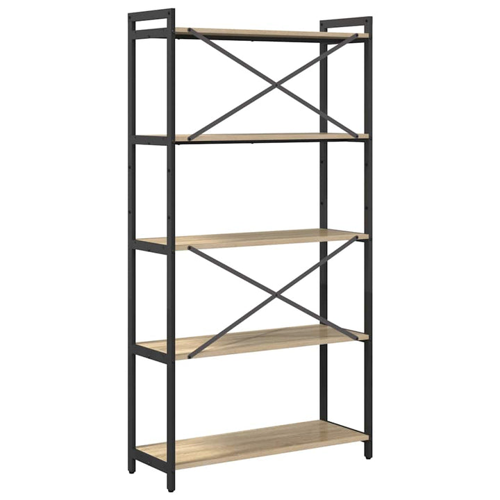 Bogreol Sonoma eg 80 x 30 x 155 cm Konstrueret træ