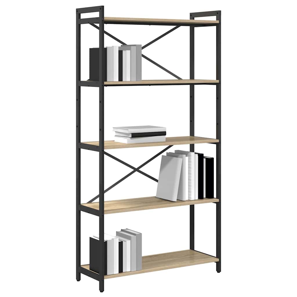 Bogreol Sonoma eg 80 x 30 x 155 cm Konstrueret træ