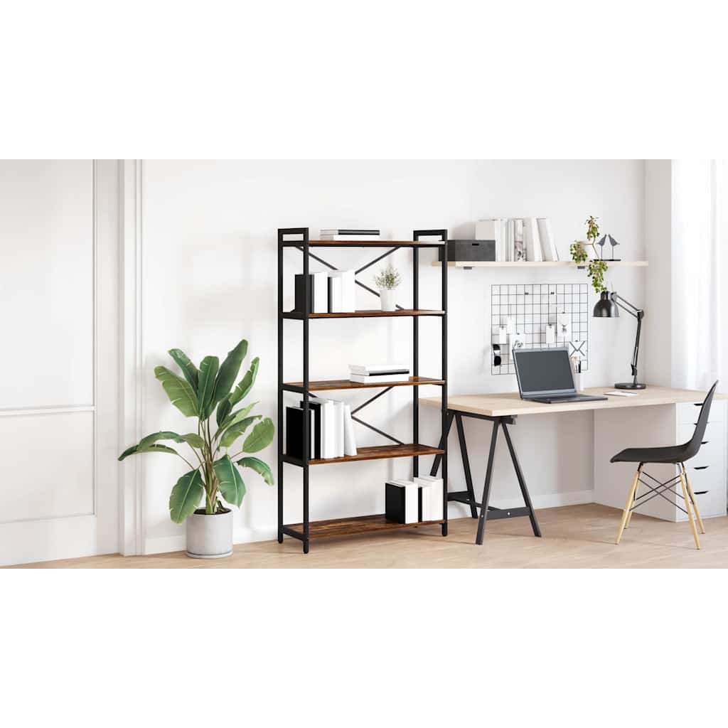 Bogreol Røget eg 80 x 30 x 155 cm Konstrueret træ