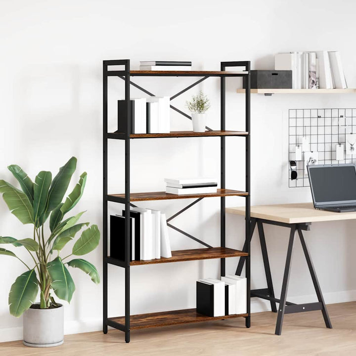 Bogreol Røget eg 80 x 30 x 155 cm Konstrueret træ