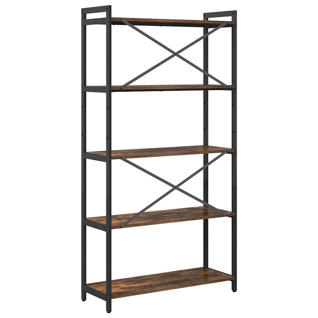 Bogreol Røget eg 80 x 30 x 155 cm Konstrueret træ